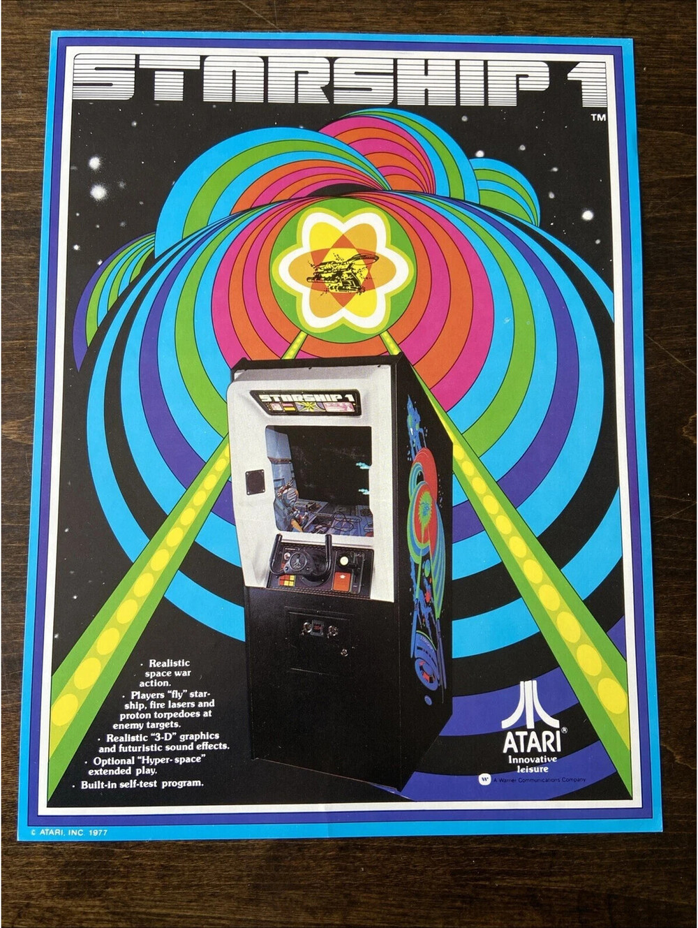 Starship 1 Video Arcade Machine Flyer Ad Insert Brochure Original 1976 Atari